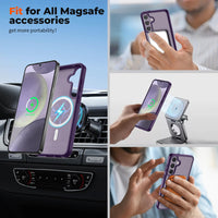 SUPFINE Magnetic for Samsung Galaxy S24 Plus Case / S25 Plus Case(Compatible with MagSafe) (Military Grade Drop Protection) Slim Translucent Shockproof Phone Case,Black - 7DAY'S