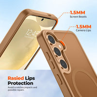 SUPFINE Magnetic for Samsung Galaxy S24 Plus Case / S25 Plus Case(Compatible with MagSafe) (Military Grade Drop Protection) Slim Translucent Shockproof Phone Case,Black - 7DAY'S