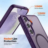 SUPFINE Magnetic for Samsung Galaxy S24 Plus Case / S25 Plus Case(Compatible with MagSafe) (Military Grade Drop Protection) Slim Translucent Shockproof Phone Case,Black - 7DAY'S