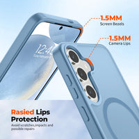SUPFINE Magnetic for Samsung Galaxy S24 Plus Case / S25 Plus Case(Compatible with MagSafe) (Military Grade Drop Protection) Slim Translucent Shockproof Phone Case,Black - 7DAY'S