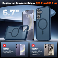 SUPFINE Magnetic for Samsung Galaxy S24 Plus Case / S25 Plus Case(Compatible with MagSafe) (Military Grade Drop Protection) Slim Translucent Shockproof Phone Case,Black - 7DAY'S
