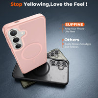 SUPFINE Magnetic for Samsung Galaxy S24 Plus Case / S25 Plus Case(Compatible with MagSafe) (Military Grade Drop Protection) Slim Translucent Shockproof Phone Case,Black - 7DAY'S