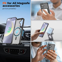 SUPFINE Magnetic for Samsung Galaxy S24 Plus Case / S25 Plus Case(Compatible with MagSafe) (Military Grade Drop Protection) Slim Translucent Shockproof Phone Case,Black - 7DAY'S