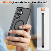 SUPFINE Magnetic for Samsung Galaxy S24 Plus Case / S25 Plus Case(Compatible with MagSafe) (Military Grade Drop Protection) Slim Translucent Shockproof Phone Case,Black - 7DAY'S