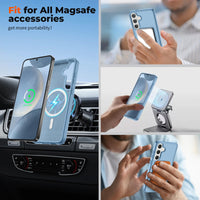 SUPFINE Magnetic for Samsung Galaxy S24 Plus Case / S25 Plus Case(Compatible with MagSafe) (Military Grade Drop Protection) Slim Translucent Shockproof Phone Case,Black - 7DAY'S
