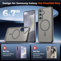 SUPFINE Magnetic for Samsung Galaxy S24 Plus Case / S25 Plus Case(Compatible with MagSafe) (Military Grade Drop Protection) Slim Translucent Shockproof Phone Case,Black - 7DAY'S