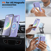 SUPFINE Magnetic for Samsung Galaxy S24 Plus Case / S25 Plus Case(Compatible with MagSafe) (Military Grade Drop Protection) Slim Translucent Shockproof Phone Case,Black - 7DAY'S