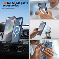 SUPFINE Magnetic for Samsung Galaxy S24 Plus Case / S25 Plus Case(Compatible with MagSafe) (Military Grade Drop Protection) Slim Translucent Shockproof Phone Case,Black - 7DAY'S