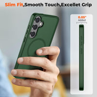 SUPFINE Magnetic for Samsung Galaxy S24 Plus Case / S25 Plus Case(Compatible with MagSafe) (Military Grade Drop Protection) Slim Translucent Shockproof Phone Case,Black - 7DAY'S
