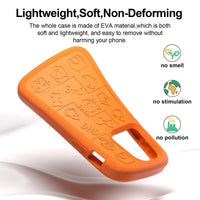SUPFINE Shockproof Phone Case for iPhone 15/15 Pro/14/14 Pro/13/13 Pro/12/12 Pro, [EVA Foam Material][10 FT Military Grade Drop Protection] Non - Slip Drop - Proof Protective Cover - 6.1 inch Orange - 7DAY'S