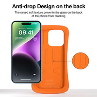 SUPFINE Shockproof Phone Case for iPhone 15/15 Pro/14/14 Pro/13/13 Pro/12/12 Pro, [EVA Foam Material][10 FT Military Grade Drop Protection] Non - Slip Drop - Proof Protective Cover - 6.1 inch Orange - 7DAY'S