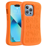 SUPFINE Shockproof Phone Case for iPhone 15/15 Pro/14/14 Pro/13/13 Pro/12/12 Pro, [EVA Foam Material][10 FT Military Grade Drop Protection] Non - Slip Drop - Proof Protective Cover - 6.1 inch Orange - 7DAY'S
