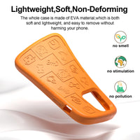 SUPFINE Shockproof Phone Case for iPhone 15/15 Pro/14/14 Pro/13/13 Pro/12/12 Pro, [EVA Foam Material][10 FT Military Grade Drop Protection] Non - Slip Drop - Proof Protective Cover - 6.1 inch Orange - 7DAY'S