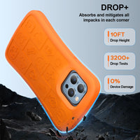 SUPFINE Shockproof Phone Case for iPhone 15/15 Pro/14/14 Pro/13/13 Pro/12/12 Pro, [EVA Foam Material][10 FT Military Grade Drop Protection] Non - Slip Drop - Proof Protective Cover - 6.1 inch Orange - 7DAY'S