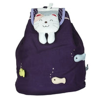 [Swimming Fish] Fabric Art School Backpack Outdoor Daypack - 7DAY'S