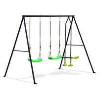 Swing Sets for Backyard 550LBS 3 Seat, Swingset Outdoor for Kids, Swing Set with Glider, 2 Blet Swings - 7DAY'S