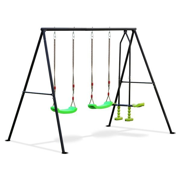 Swing Sets for Backyard 550LBS 3 Seat, Swingset Outdoor for Kids, Swing Set with Glider, 2 Blet Swings - 7DAY'S