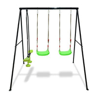 Swing Sets for Backyard 550LBS 3 Seat, Swingset Outdoor for Kids, Swing Set with Glider, 2 Blet Swings - 7DAY'S