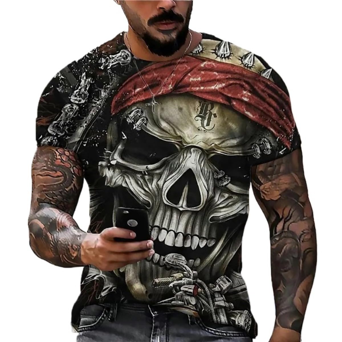T-Shirt Men's 3D Cool Graphic Short Sleeve Tees Top Summer Pullover - 7DAY'S