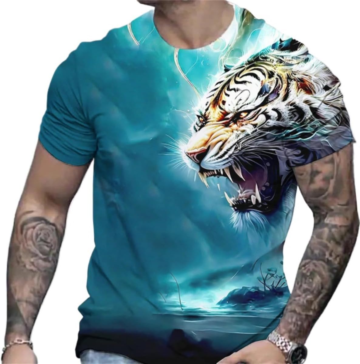 T-Shirt Men's 3D Cool Graphic Short Sleeve Tees Top Summer Pullover - 7DAY'S