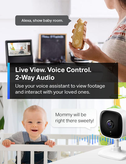 Tapo TP - Link 1080P Indoor Security Camera for Baby Monitor, Dog Camera w/Motion Detection, 2 - Way Audio Siren, Night Vision, Cloud & SD Card Storage, Works w/Alexa & Google Home C100 - 7DAY'S