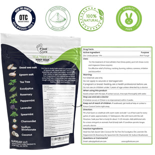 Tea Tree Oil Foot Soak with Epsom Salt - For Toenail Repair, Athletes Foot, Softens Calluses, Soothes Sore & Tired Feet, Nail Discoloration, odor Scent, Spa Pedicure Care - Made in USA 16 oz - 7DAY'S