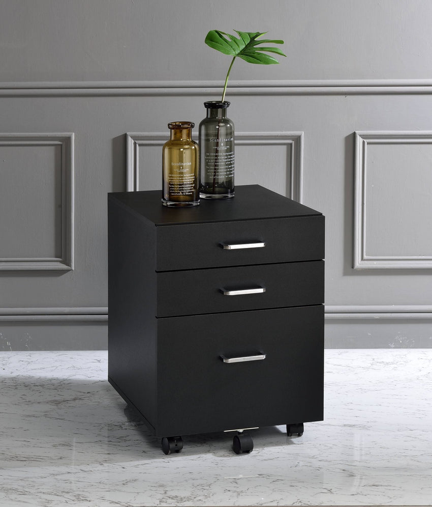 Tennos Black & Chrome Finish Cabinet - 7DAY'S