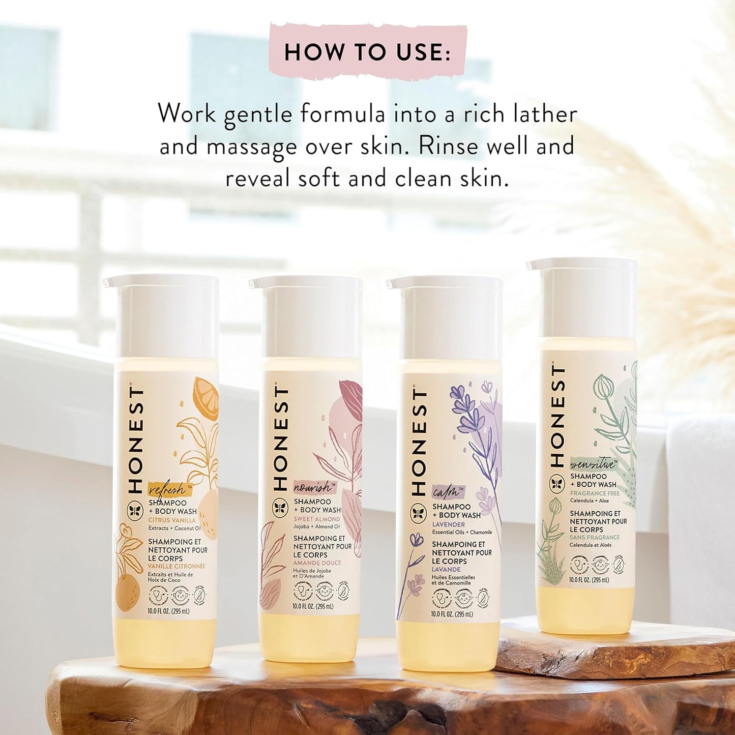 The Honest Company 2 - in - 1 Cleansing Shampoo + Body Wash for Sensitive Skin | Gentle for Baby | Naturally Derived, Tear - free, Hypoallergenic | Fragrance Free, 10 fl oz - 7DAY'S