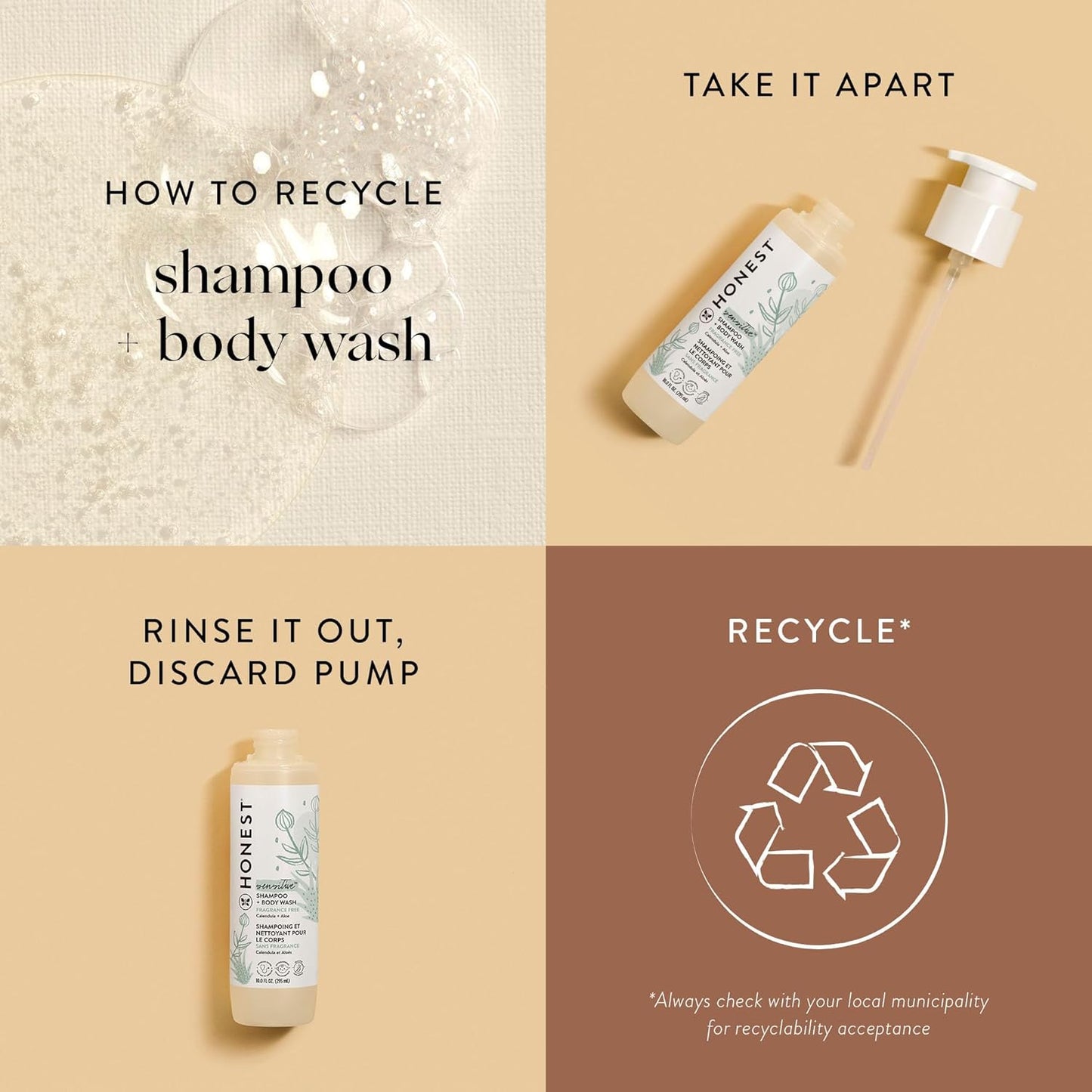 The Honest Company 2 - in - 1 Cleansing Shampoo + Body Wash for Sensitive Skin | Gentle for Baby | Naturally Derived, Tear - free, Hypoallergenic | Fragrance Free, 10 fl oz - 7DAY'S