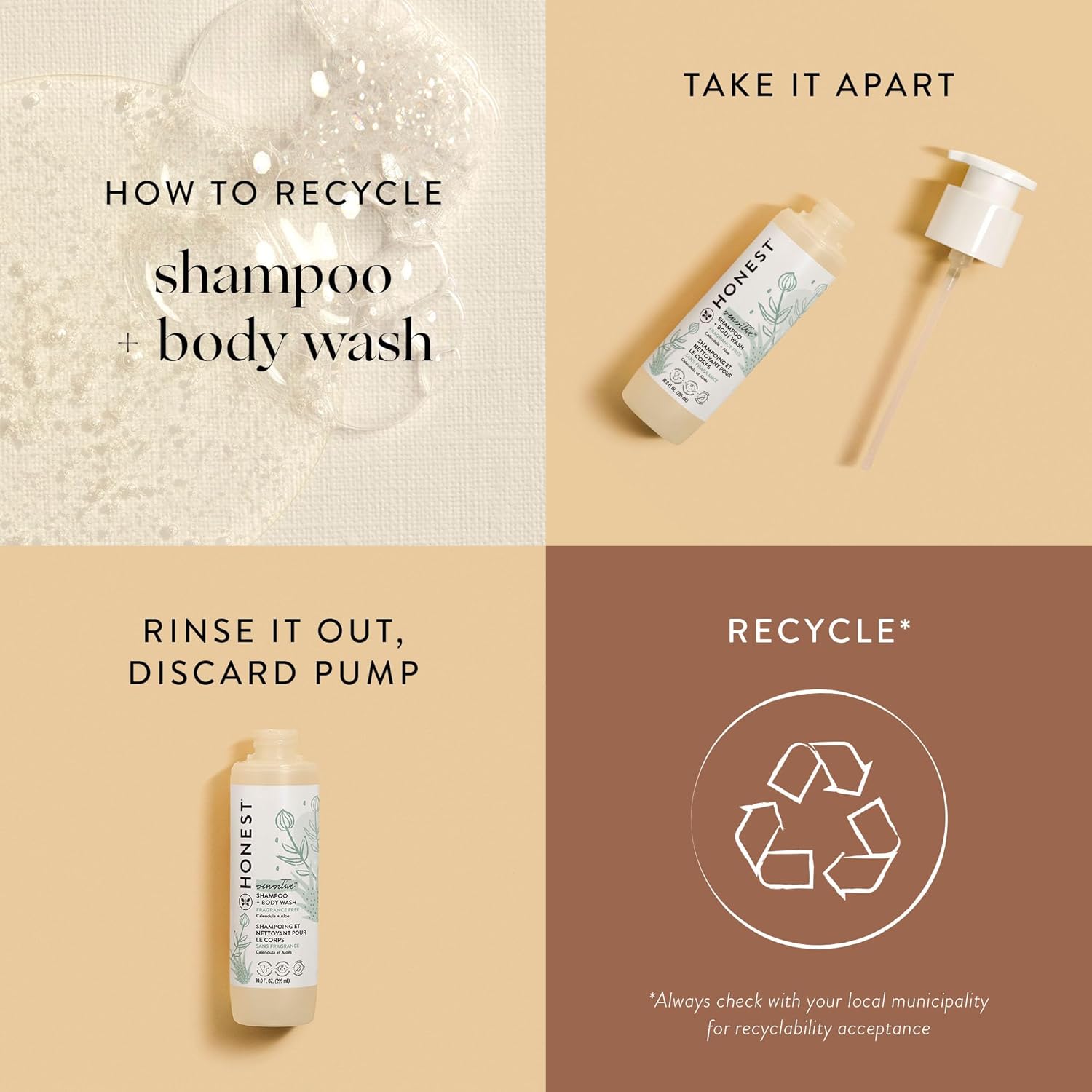 The Honest Company 2 - in - 1 Cleansing Shampoo + Body Wash for Sensitive Skin | Gentle for Baby | Naturally Derived, Tear - free, Hypoallergenic | Fragrance Free, 10 fl oz - 7DAY'S