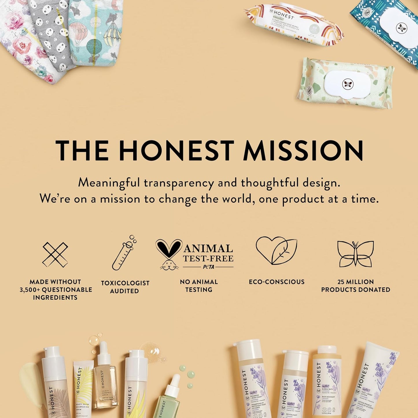 The Honest Company Clean Conscious Multi - Use Wipes | Hypoallergenic + Unscented for Sensitive Skin | Over 99% Water, Compostable, Plant Based, Baby Wipes | Geo Mood, 288 Count - 7DAY'S