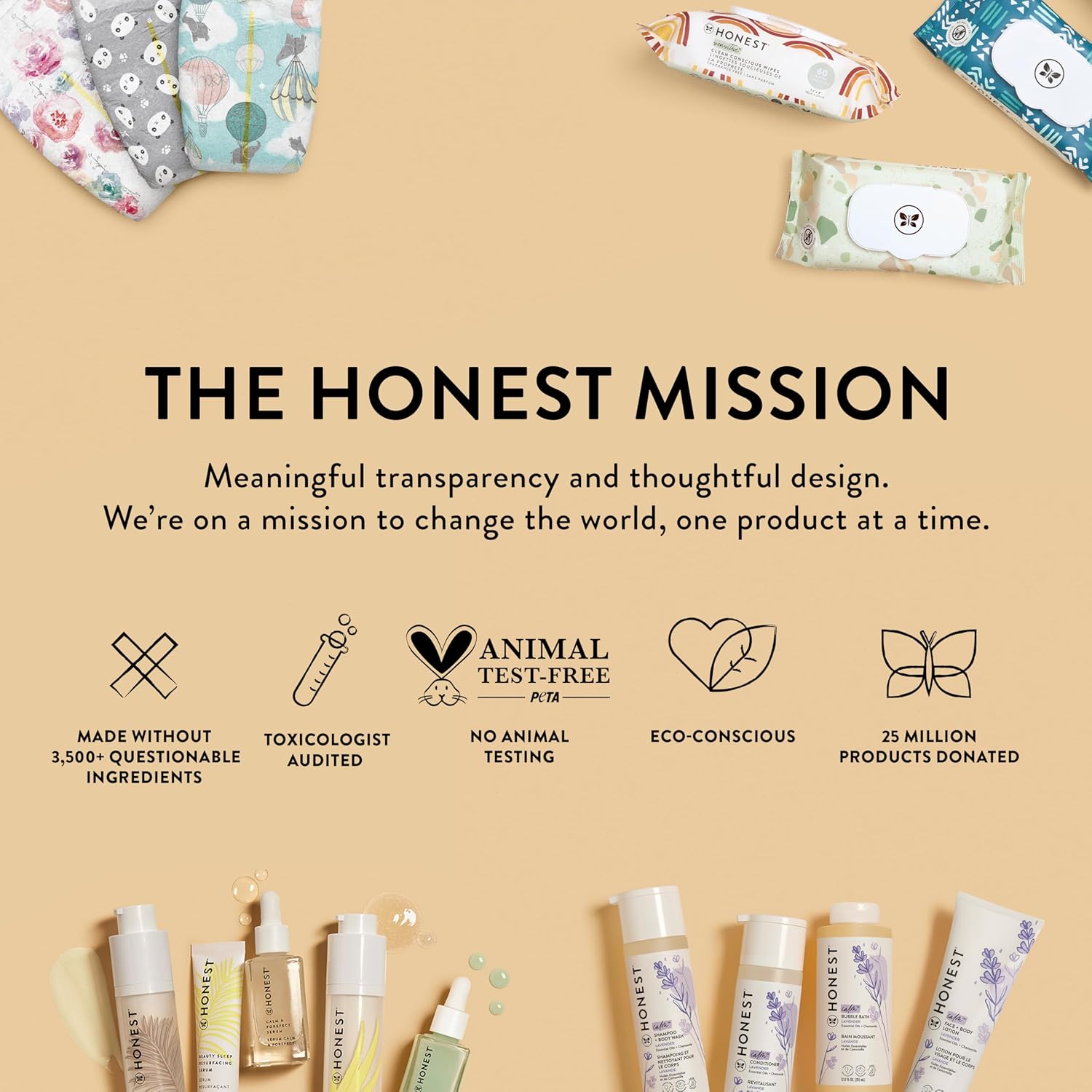 The Honest Company Clean Conscious Multi - Use Wipes | Hypoallergenic + Unscented for Sensitive Skin | Over 99% Water, Compostable, Plant Based, Baby Wipes | Geo Mood, 288 Count - 7DAY'S
