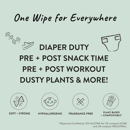 The Honest Company Clean Conscious Multi - Use Wipes | Hypoallergenic + Unscented for Sensitive Skin | Over 99% Water, Compostable, Plant Based, Baby Wipes | Geo Mood, 288 Count - 7DAY'S