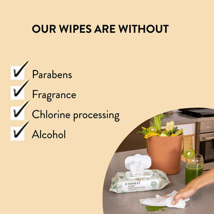 The Honest Company Clean Conscious Multi - Use Wipes | Hypoallergenic + Unscented for Sensitive Skin | Over 99% Water, Compostable, Plant Based, Baby Wipes | Geo Mood, 288 Count - 7DAY'S
