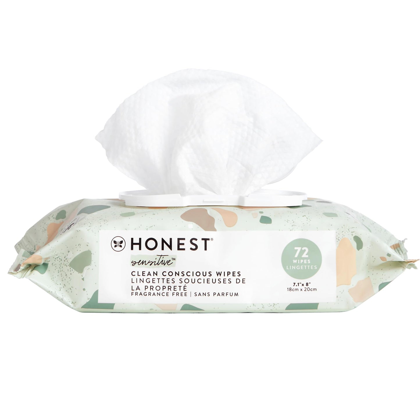 The Honest Company Clean Conscious Multi - Use Wipes | Hypoallergenic + Unscented for Sensitive Skin | Over 99% Water, Compostable, Plant Based, Baby Wipes | Geo Mood, 288 Count - 7DAY'S