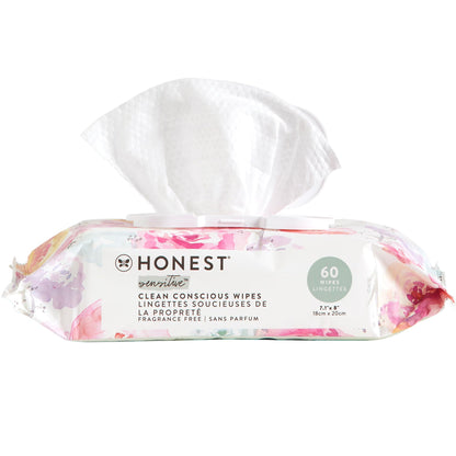 The Honest Company Clean Conscious Multi - Use Wipes | Hypoallergenic + Unscented for Sensitive Skin | Over 99% Water, Compostable, Plant Based, Baby Wipes | Geo Mood, 288 Count - 7DAY'S