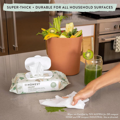 The Honest Company Clean Conscious Multi - Use Wipes | Hypoallergenic + Unscented for Sensitive Skin | Over 99% Water, Compostable, Plant Based, Baby Wipes | Geo Mood, 288 Count - 7DAY'S
