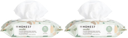 The Honest Company Clean Conscious Multi - Use Wipes | Hypoallergenic + Unscented for Sensitive Skin | Over 99% Water, Compostable, Plant Based, Baby Wipes | Geo Mood, 288 Count - 7DAY'S