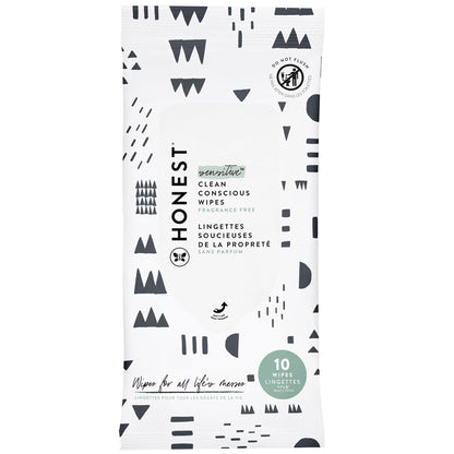 The Honest Company Clean Conscious Multi - Use Wipes | Hypoallergenic + Unscented for Sensitive Skin | Over 99% Water, Compostable, Plant Based, Baby Wipes | Geo Mood, 288 Count - 7DAY'S