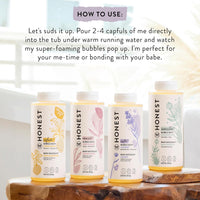 The Honest Company Foaming Bubble Bath | Gentle for Baby | Naturally Derived, Tear - free, Hypoallergenic | Lavender Calm, 12 fl oz - 7DAY'S