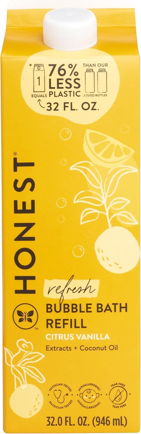 The Honest Company Foaming Bubble Bath | Gentle for Baby | Naturally Derived, Tear - free, Hypoallergenic | Lavender Calm, 12 fl oz - 7DAY'S
