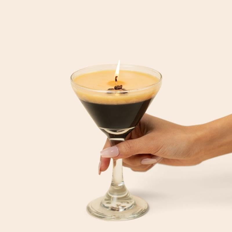 The Original Espresso Martini Candle|Handmade Coffee & Cream ScentedIReusable 9 oz. Martini Glass | Home Decor Gift（Super Good qualiey） - 7DAY'S