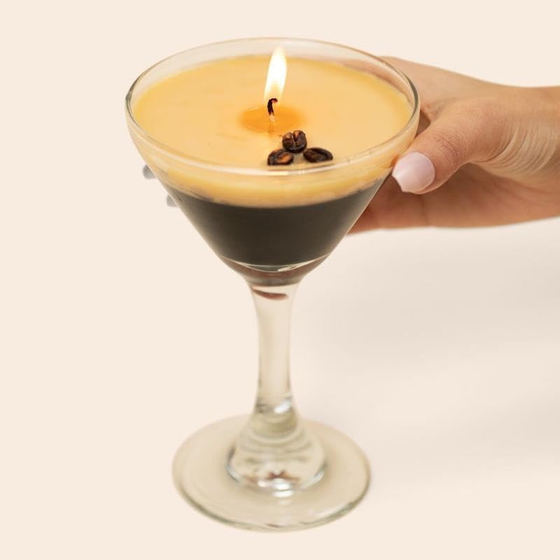 The Original Espresso Martini Candle|Handmade Coffee & Cream ScentedIReusable 9 oz. Martini Glass | Home Decor Gift（Super Good qualiey） - 7DAY'S
