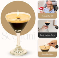 The Original Espresso Martini Candle|Handmade Coffee & Cream ScentedIReusable 9 oz. Martini Glass | Home Decor Gift（Super Good qualiey） - 7DAY'S