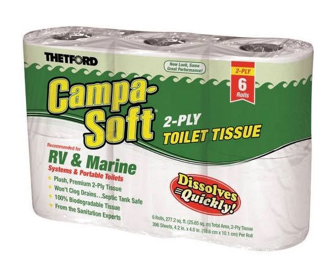 Thetford Campa - Soft RV & Marine Toilet Paper, 6 Rolls - 7DAY'S