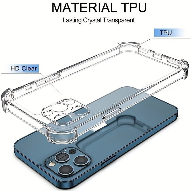 Thick Shockproof Silicone Clear Phone Case For IPhone 14 13 12 11 Pro Max X XS XR 6 6s 7 8 Plus Protective Case Back Cover - 7DAY'S