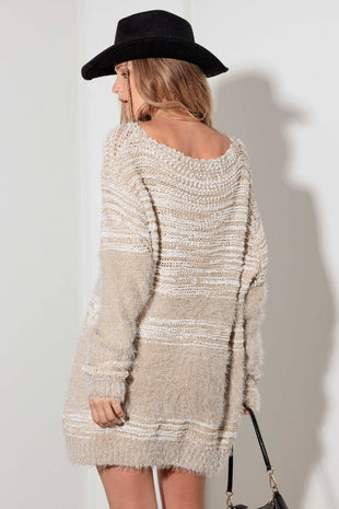 Thinkable Mixed - Stitch Front Tie Sweater Dress - 7DAY'S