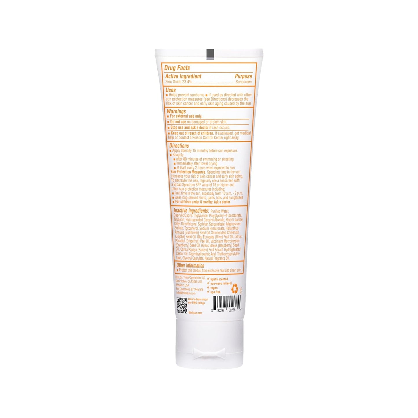 Thinkbaby SPF 50+ Baby Mineral Sunscreen – Safe, Natural Sunblock for Babies - Water Resistant Sun Cream – Broad Spectrum UVA/UVB Sun Protection – Vegan Baby Sunscreen Lotion, 3 Oz. - 7DAY'S