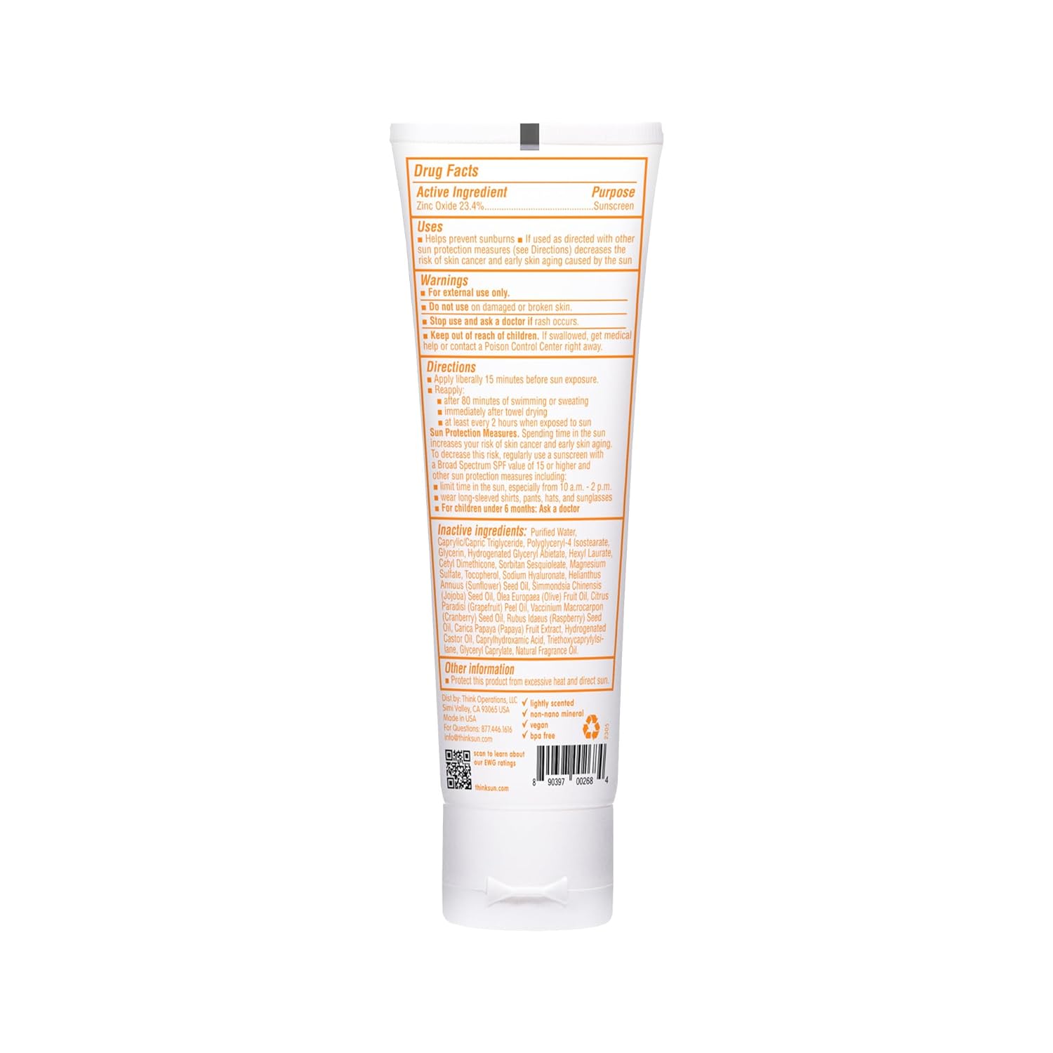 Thinkbaby SPF 50+ Baby Mineral Sunscreen – Safe, Natural Sunblock for Babies - Water Resistant Sun Cream – Broad Spectrum UVA/UVB Sun Protection – Vegan Baby Sunscreen Lotion, 3 Oz. - 7DAY'S