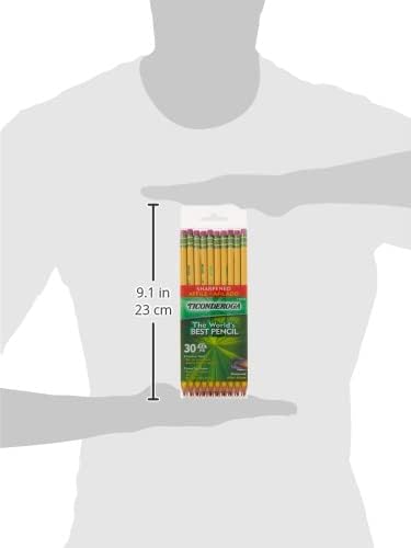 Ticonderoga Wood - Cased Pencils, Pre - Sharpened, 2 HB Soft, Yellow, 30 Count - 7DAY'S
